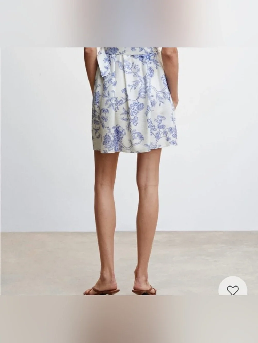 Mango White Dress with Blue Floral Print - Picture 3 of 14